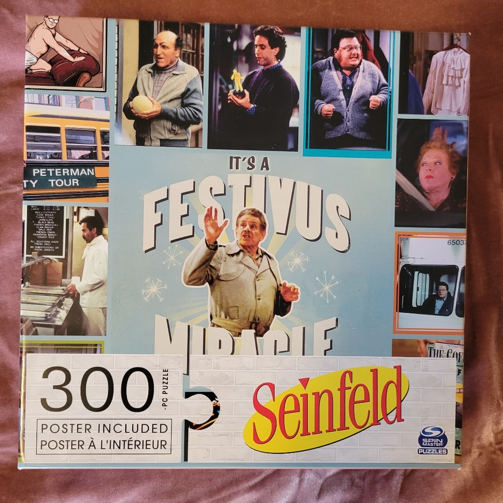 Jerry Seinfeld Jigsaw Puzzle ~ Festivus! 300 pc w/24x18 Poster *Lid Torn* FINAL!